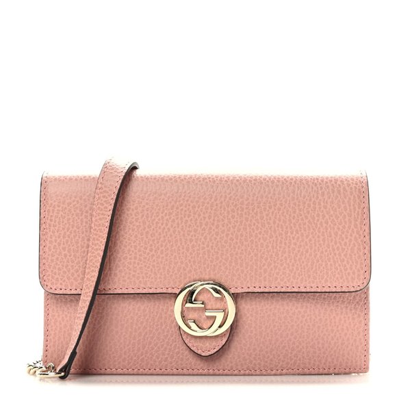 Gucci Pink Leather Blondie 1973 Mini Crossbody Bag  AUTHENTIC GUCCI Pink Leather Crossbody Bag